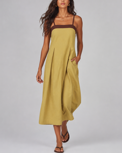 Colorblock Pocket Strap Maxi Dress – Maren