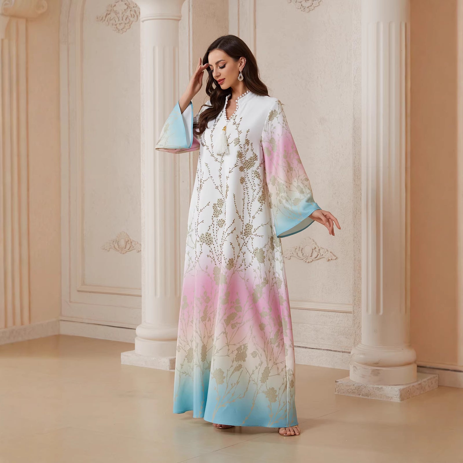 Gradient Long-Sleeve Maxi Dress – Casa Luvia