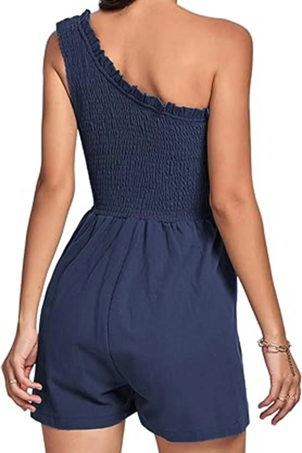 Smocked Single-Shoulder Romper – Casa Luvia