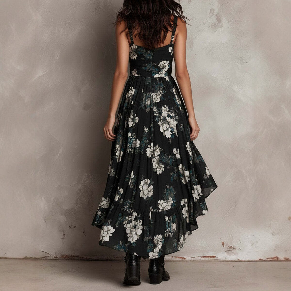 Black V-Neck High-Slit Maxi Dress – Casa Luvia