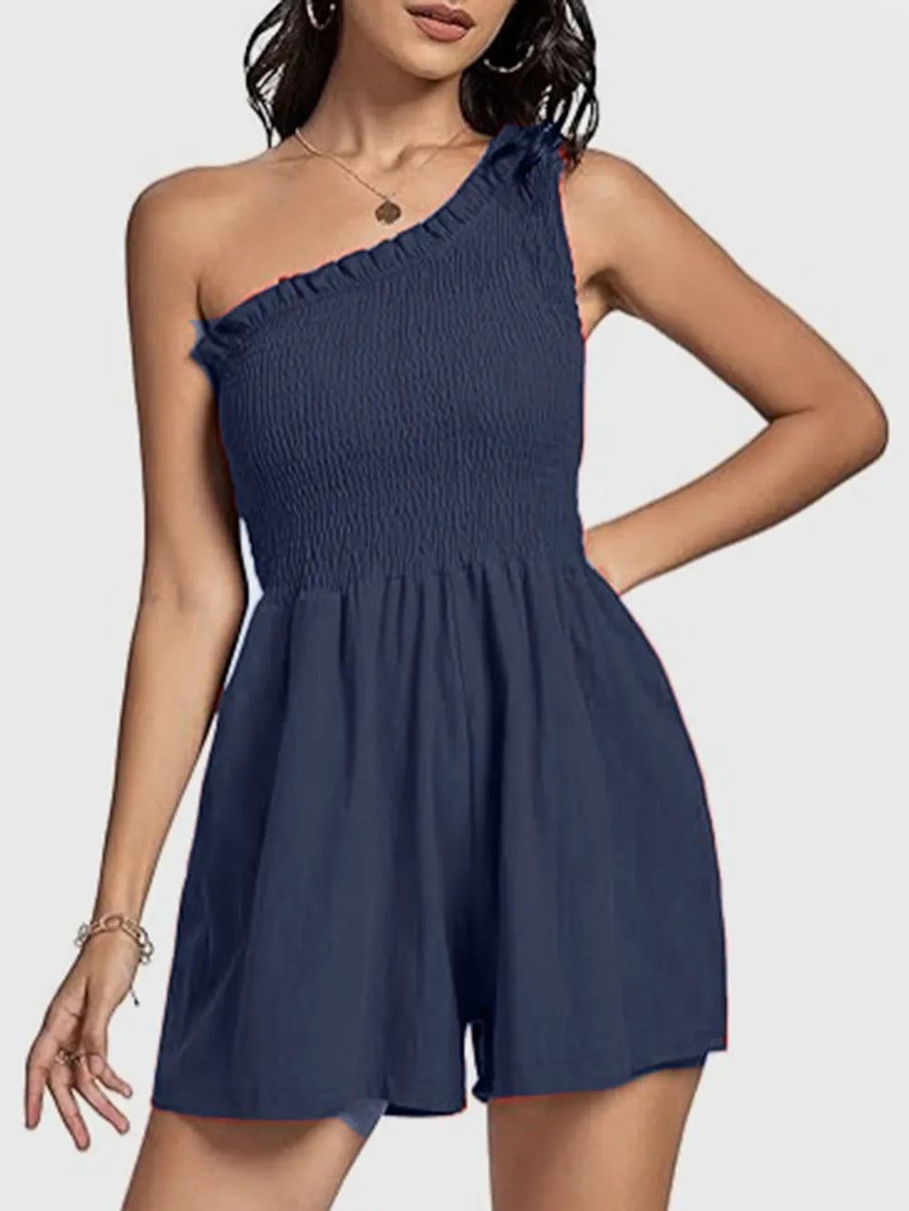Smocked Single-Shoulder Romper – Casa Luvia