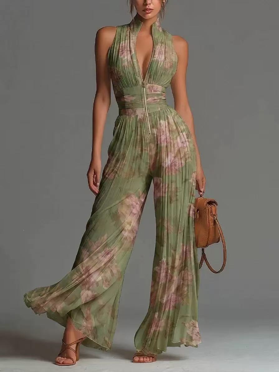 Pleated Wide-Leg Jumpsuit – Casa Luvia