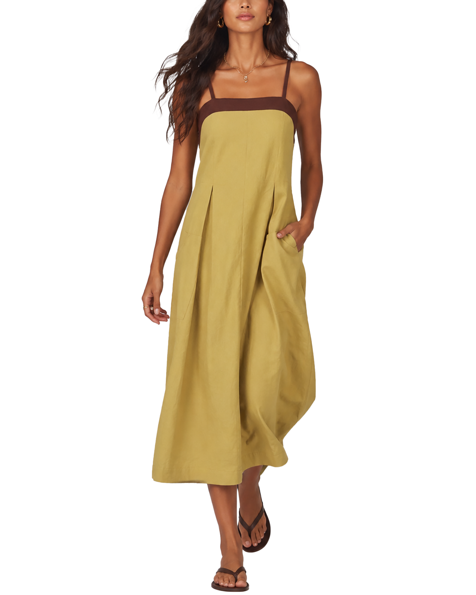 Colorblock Pocket Strap Maxi Dress – Casa Luvia