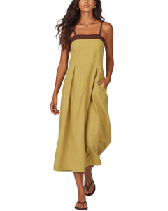 Colorblock Pocket Strap Maxi Dress – Maren
