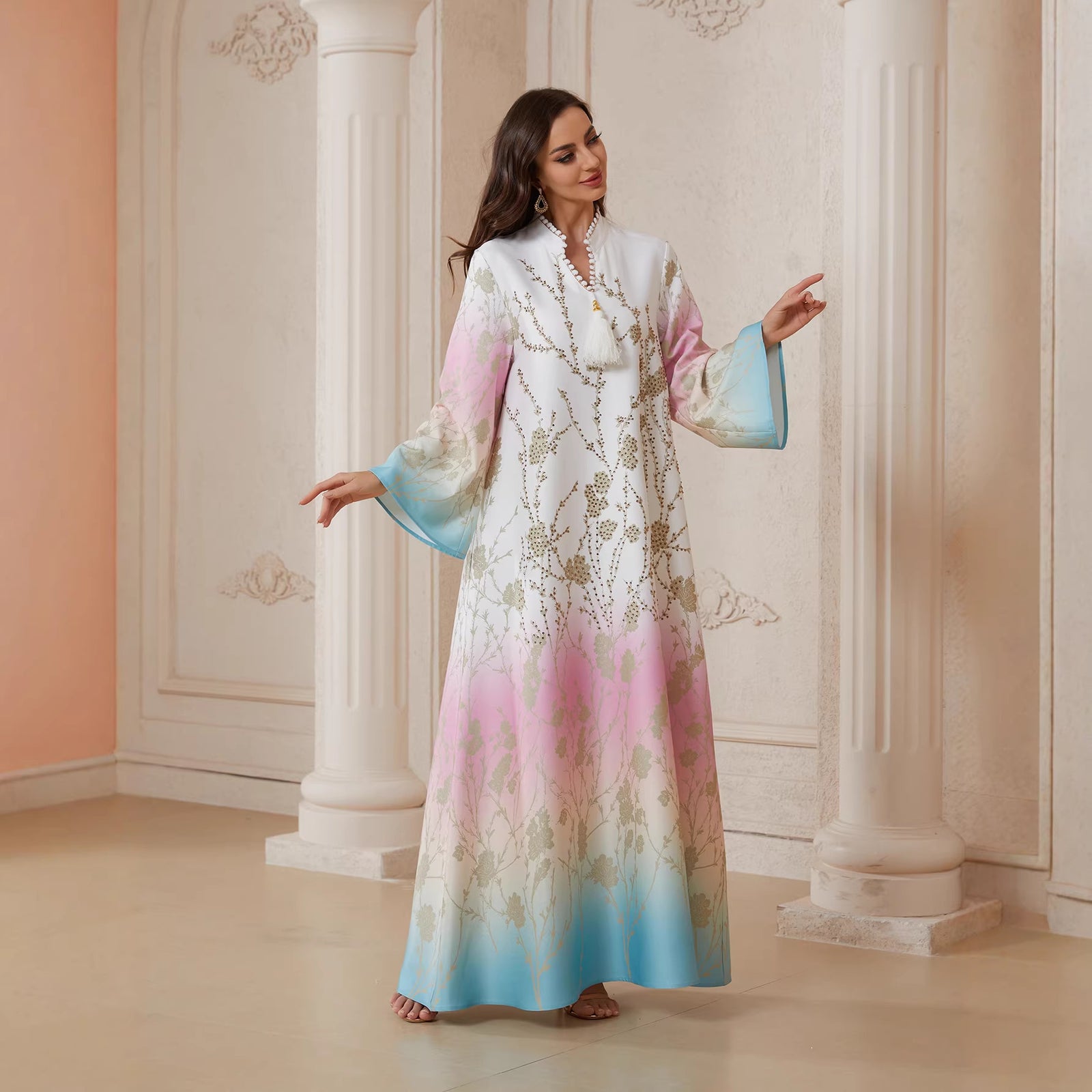 Gradient Long-Sleeve Maxi Dress – Casa Luvia