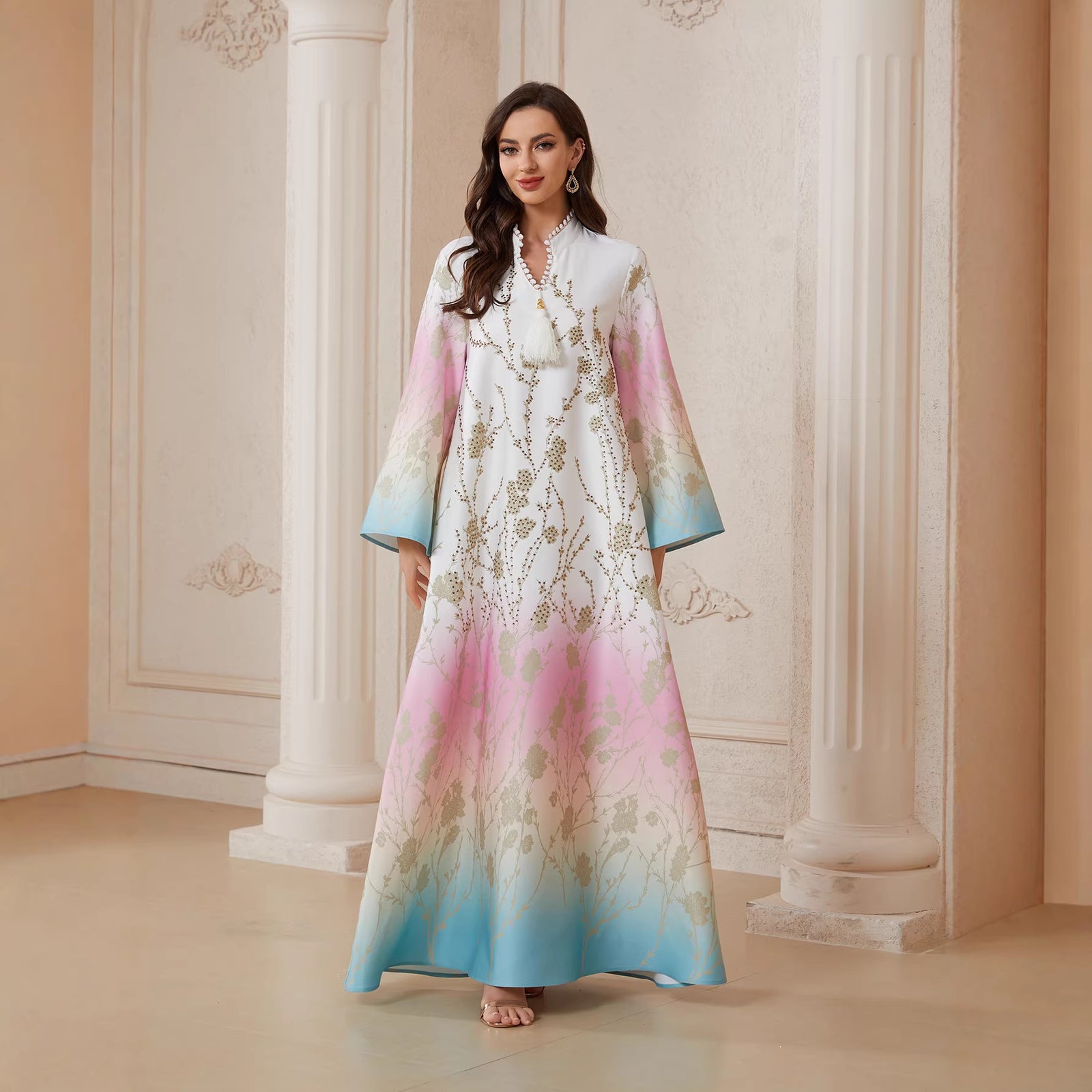 Gradient Long-Sleeve Maxi Dress – Casa Luvia